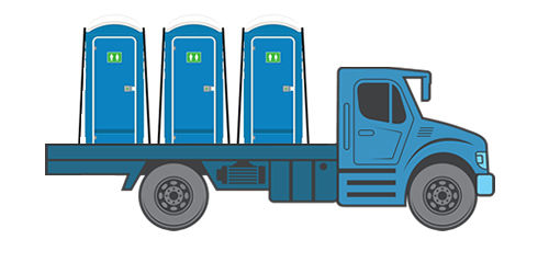 Quick delivery porta potty rental service in Bakersfield, CA with professional truck and clean portable toilets